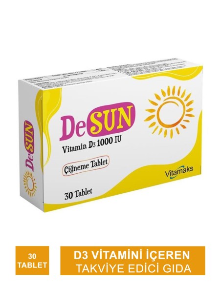 Vitamaks DeSun Vitamin D3 1000IU Damla 30 Tablet 