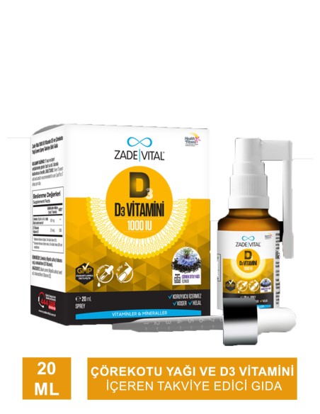 Zade Vital D3 1000IU Sprey 20 ml 