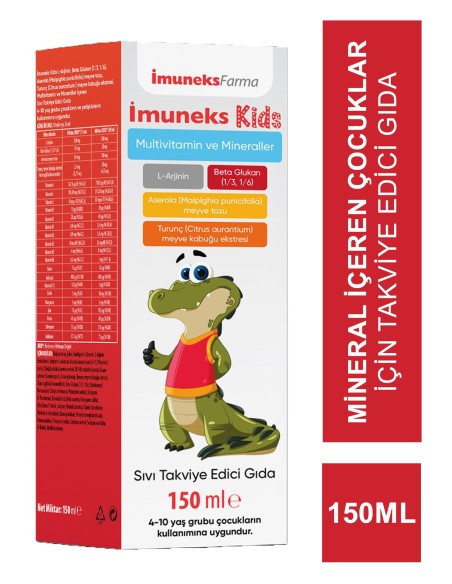 İmuneks Kids Multivitamin ve Mineraller Takviye Edici Gıda 150 ml 