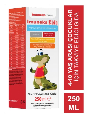 İmuneks Kids Multivitamin ve Mineraller Takviye Edici Gıda 250 ml 