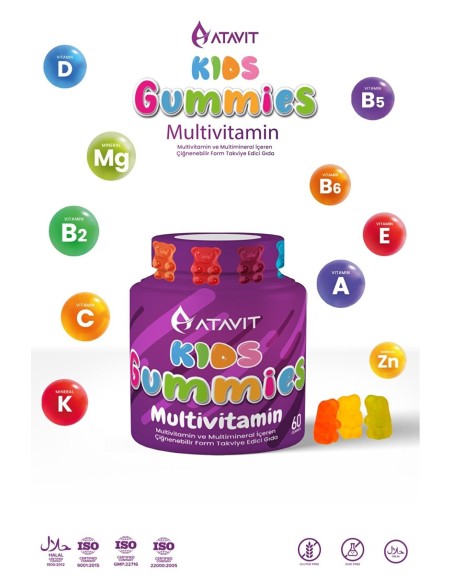 Atavit Kids Multivitamin Gummies 60 Yumuşak Kapsül 