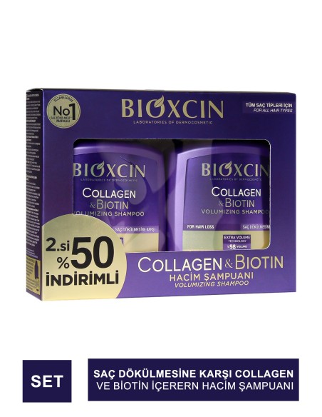 Bioxcin Collagen&Biotin Şampuan 300ml - 2.si %50 İndirimli 