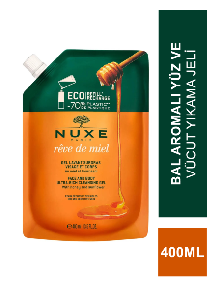 Nuxe Reve de Miel Gel Lavant Surgras Visage et Corps 400 ml - Refill 