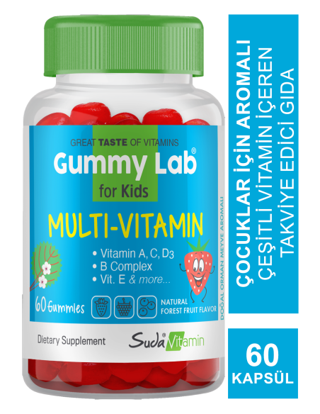 Suda Vitamin Gummy Lab Multi-Vitamin for Kids 60 Yumuşak Kapsül 