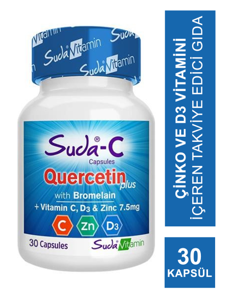 Suda Vitamin Suda-C Quercetin Plus 30 Kapsül 