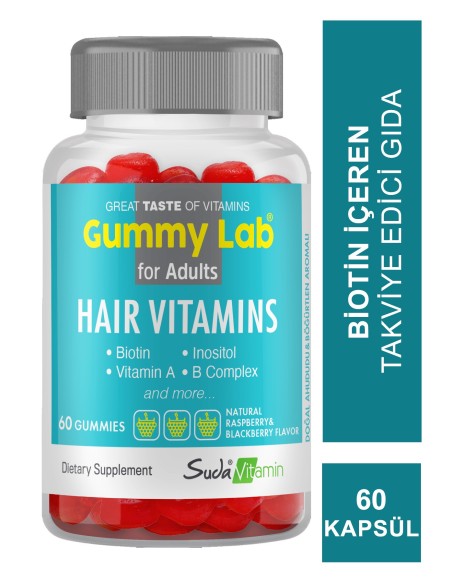 Suda Vitamin Gummy Lab Hair Vitamins for Adult 60 Yumuşak Kapsül 