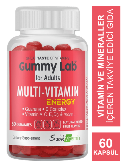 Suda Vitamin Gummy Lab Multi-Vitamin Energy for Adult 60 Yumuşak Kapsül 