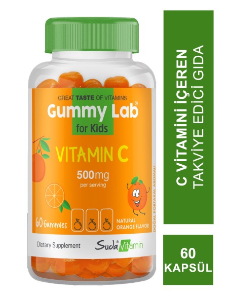 Suda Vitamin Gummy Lab Vitamin C for Kids 60 Yumuşak Kapsül 