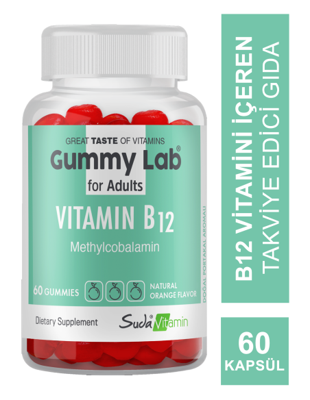 Suda Vitamin Gummy Lab Vitamin B12 for Adult 60 Yumuşak Kapsül 