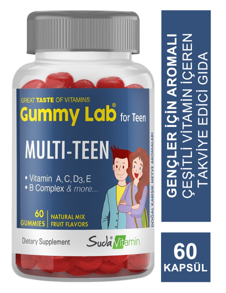 Suda Vitamin Gummy Lab Multi-Teen 60 Yumuşak Kapsül 