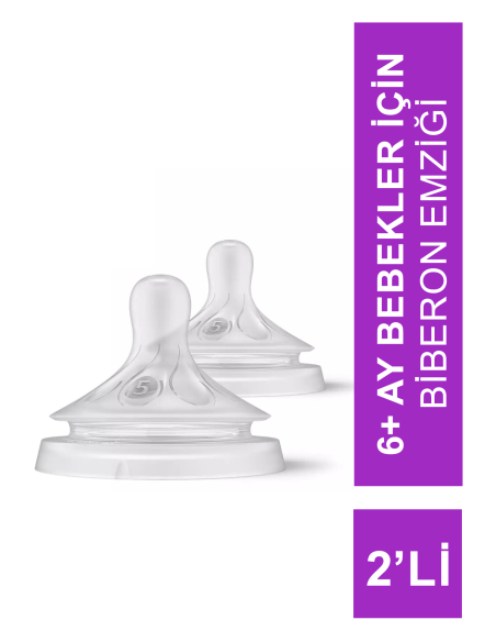 Philips Avent Natural Response Biberon Emziği 2'li 6+ Ay No: 5 ( SCY965/02) 