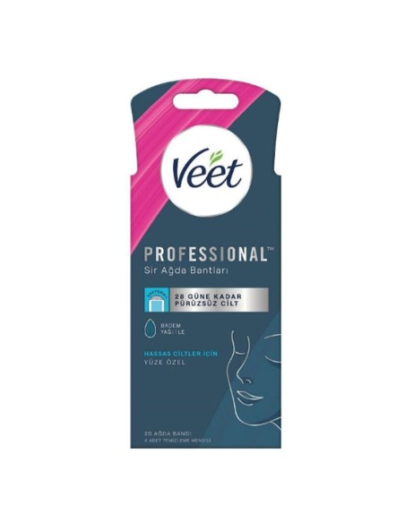 Veet Professional Hassas Ciltler İçin Sir Ağda Bantları Yüze Özel 20 Adet 