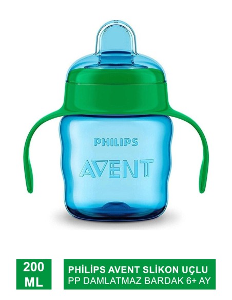 Philips Avent Slikon Uçlu PP Damlatmaz Bardak 6+ Ay 200 ml - Erkek ( SCF551-05 ) 