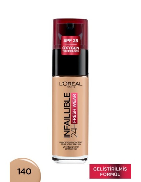 Loreal Paris Infaillible 32H Fresh Wear C Vitaminli Fondöten - 140 Beige Dore/Go 30ml 