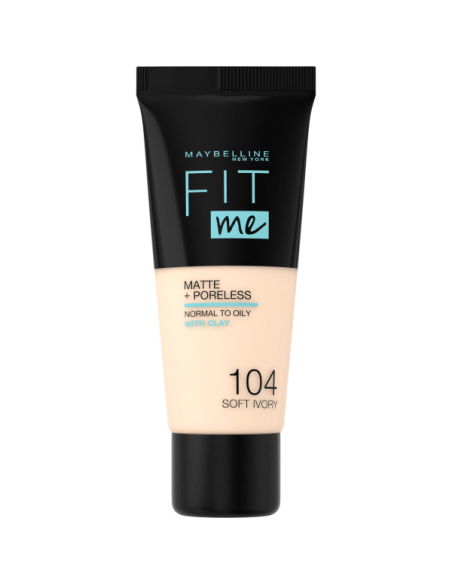 Maybelline New York Fit Me Matte+Poreless Fondöten - 104 Soft Ivory 30 ml 