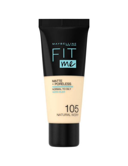 Maybelline New York Fit Me Matte+Poreless Fondöten - 105 Natural Ivory 30 ml 