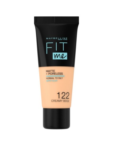 Maybelline New York Fit Me Matte+Poreless Fondöten - 122 Creamy Beige 30 ml 