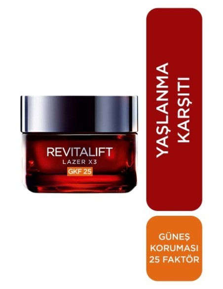 Loreal Revitalift Lazer X3 Leke ve Kırışıklık Karşıtı Spf25 Bakım Kremi 50ml 