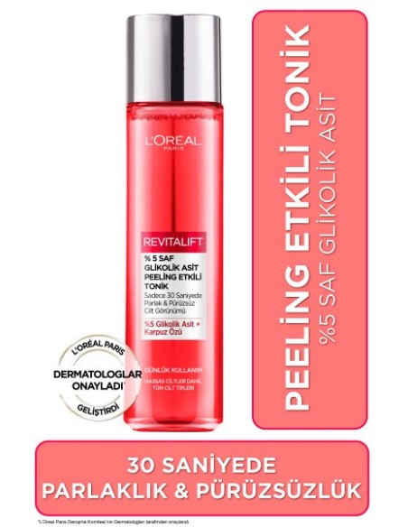 Loreal Paris Revitalift Glikonik Asit Peeling Etkili Tonik 180 ml 