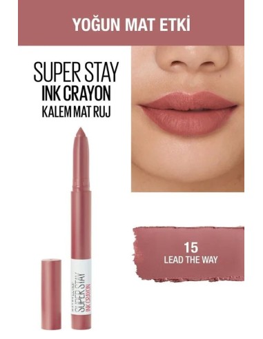 Maybelline New York Super Stay Ink Crayon Kalem Mat Ruj - 15 Lead The Way 