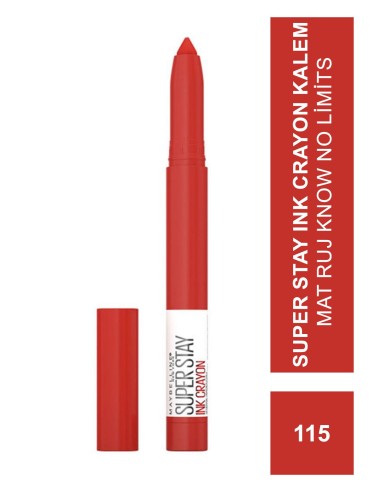 Maybelline New York Super Stay Ink Crayon Kalem Mat Ruj -115 Know No Limits 