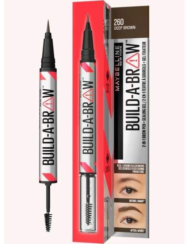 Maybelline New York Build a Brow 2in1 Kaş Kalemi ve Jeli Deep Brown - 260 