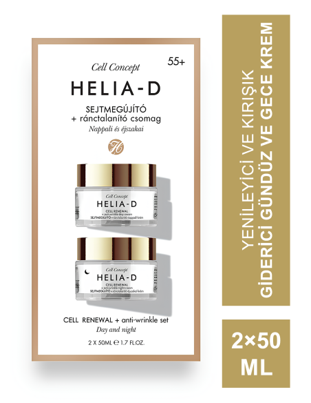 Helia-D Cell Concept Yenileyici ve Kırışık Giderici Gündüz ve Gece Krem 55+ 2×50 ml 