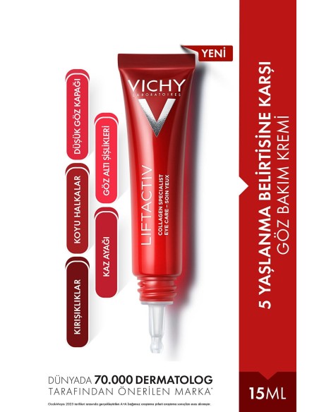 Vichy Liftactiv Collagen Specialist Eye Care ( Yaşlanma Belirtilerine Karşı Göz Bakım Kremi ) 15 ml 