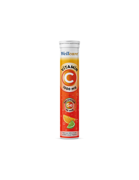 Wellcare Vitamin C + Selenyum 55mcg 15 Efervesan Tablet 