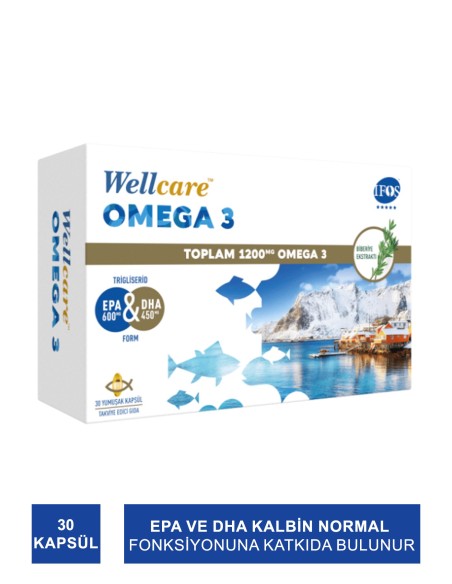 Wellcare Omega 3 1200mg Balık Yağı 30 Kapsül 