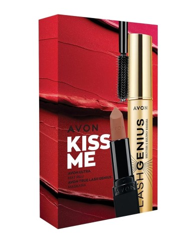 Avon Kiss Me Ultra Mat Ruj Marvellous Mocha ve Genius Maskara Hediye Paketi 