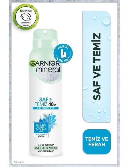 Garnier Mineral Saf&Temiz Sprey Deodorant 150 ml 