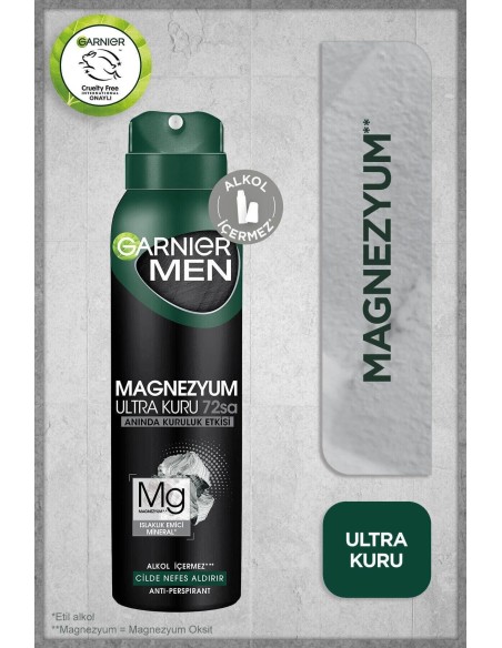 Garnier Men Magnezyum Sprey Deodorant 150 ml 