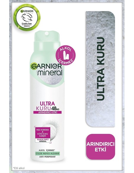 Garnier Mineral Ultra Kuru Sprey Deodorant 150 ml 