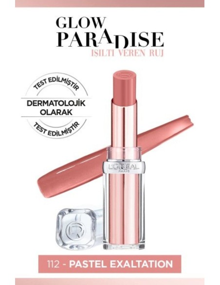 Loreal Paris Glow Paradise Balm-in-Lipstick - Işıltı Veren Ruj 112 Pastel Exaltation 