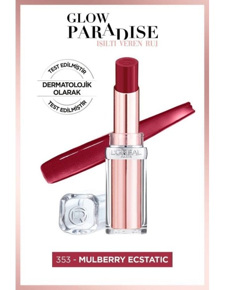 Loreal Paris Glow Paradise Balm-in-Lipstick - Işıltı Veren Ruj 353 Mulberry Ecstatic 