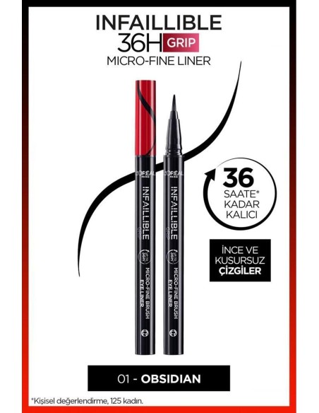 Loreal Paris Infaillible 36H Grip Micro Fine Eyeliner 01 Obsidian - Siyah 