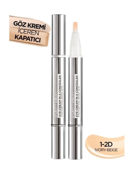 Loreal Paris True Match Göz Kremi İçeren Kapatıcı [ 2'si 1 Arada ] 1-2D 