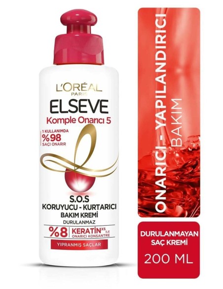 Loreal Paris Elseve Komple Onarıcı 5 S.O.S Koruyucu - Kurtarıcı Bakım Kremi 200 ml 