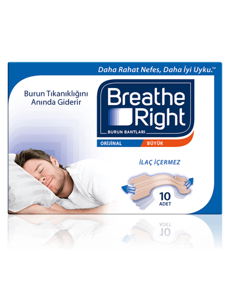 Breathe Right Orijinal / Büyük Boy Burun Bandı 10 Adet 