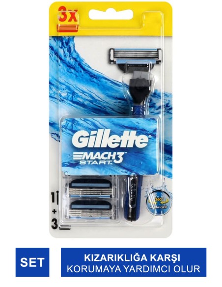 Gillette Mach 3 Start Tıraş Makinası + 3 Yedek Bıçak 