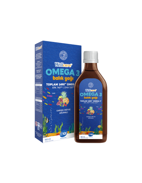 Wellcare Omega 3 Karışık Meyve Aromalı Balık Yağı 150 ml 