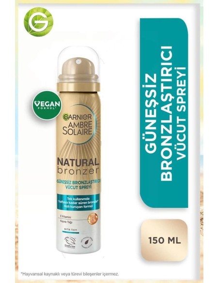 Garnier Ambre Solaire Natural Bronzer Selt Tan Mist Body ( Güneşsiz Bronzlaştırıcı Sprey ) 150ml 