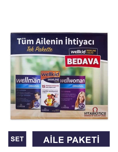 Vitabiotics Aile Boyu Paket ( Wellwomen + Wellmann + Wellkid ) 