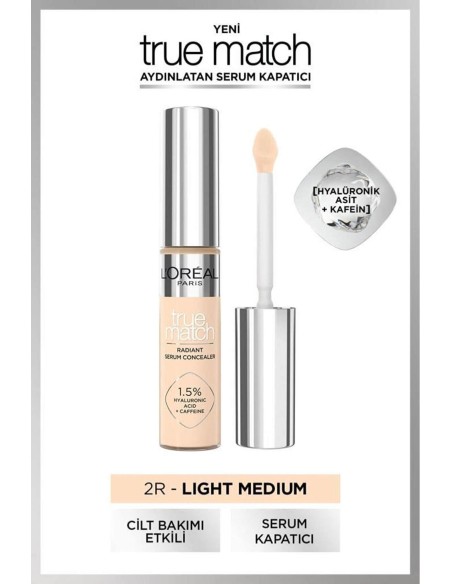 Loreal Paris True Match Aydınlatan Serum Kapatıcı - 2R Light Medium 