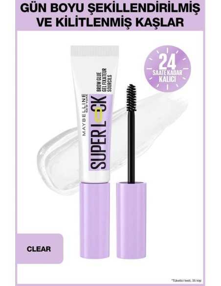 Maybelline New York Super Lock Brow Glue Kaş Sabitleyici Maskara - Clear 