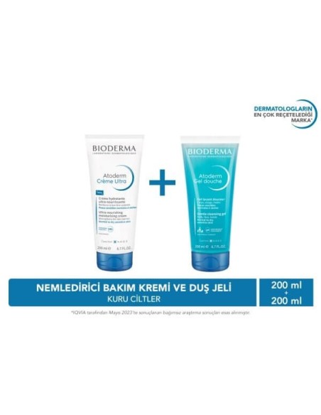 Bioderma Atoderm Cream Ultra 200 ml & Atoderm Shower Gel 200 ml 