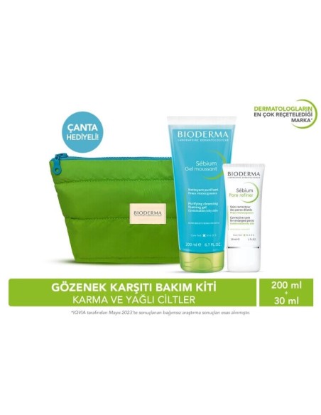 Bioderma Karma ve Yağlı Ciltler için Gözenek Karşıtı Bakım Kiti ( Çanta Hediyeli ) 