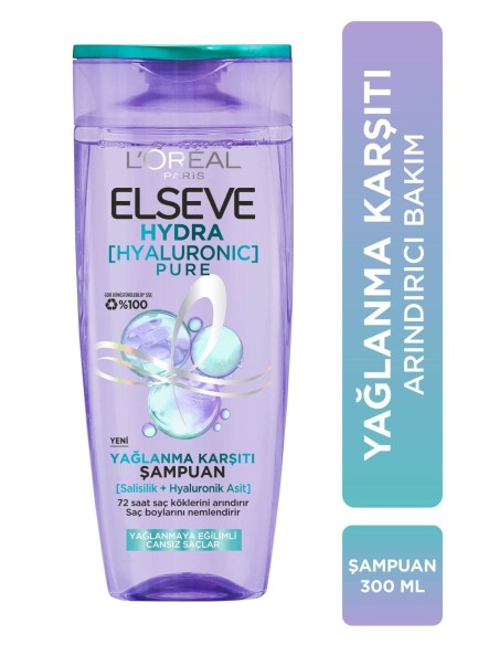 Loreal Elseve Hydra Pure Yağlanma Karşıtı Saç Şampuanı 300 ml 