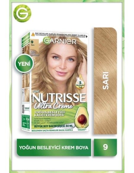 Garnier Nutrisse Yoğun Besleyici Kalıcı Krem Saç Boyası 9 Sarı 